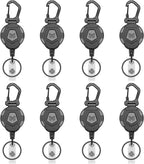 MNGARISTA 8-Pack Retractable Keychain, Heavy Duty Carabiner Badge Holder