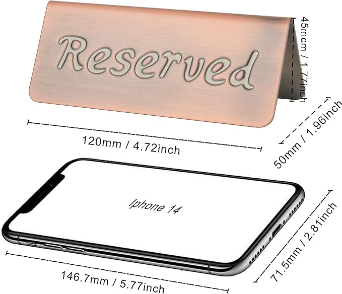 2 Pack Small Reserved Table Signs - Image 2