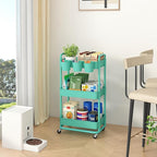 JIUYOTREE 3-Tier Plastic Rolling Storage Cart Utility Cart - Image 4