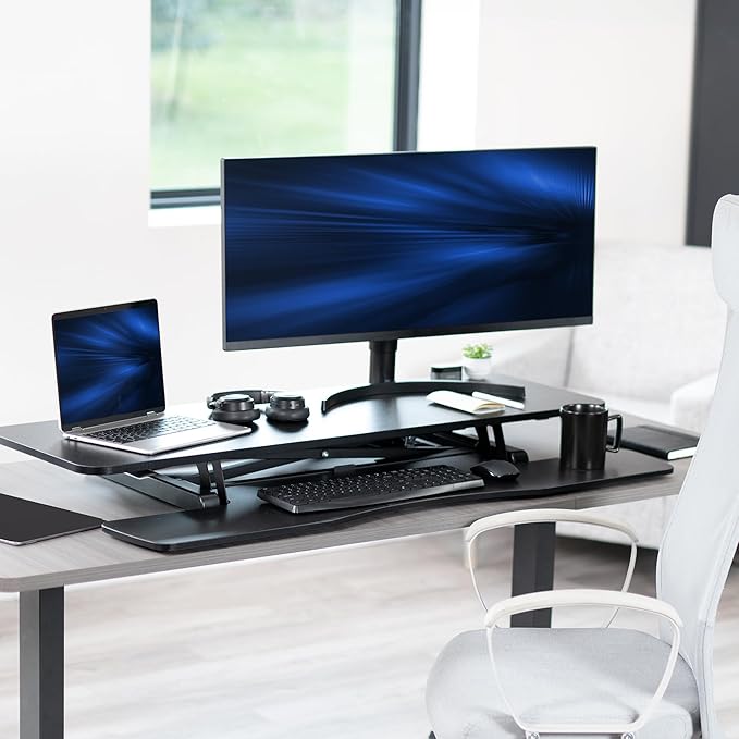 VIVO 48 inch Desk Converter, K Series, Height Adjustable Sit to Stand Riser - Image 8