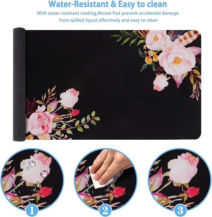 iCasso Extended Gaming Mouse Pad, Large Non-Slip Rubber Base Mousepad - Image 3
