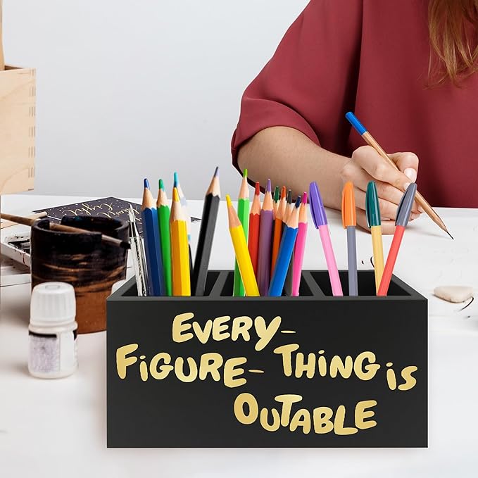 QZQE Everything Is Figureoutable Pen Pencil Holder Organizer - Image 2