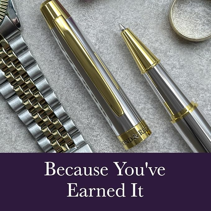 Bond & Regent Silver Chrome & 24 Karat Gold | Certified Luxury Grade Rollerball - Image 5