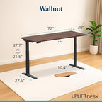 UPLIFTDESK V3 2-Leg Walnut Laminate Wood Standing Desk – Adjustable Height - Image 2