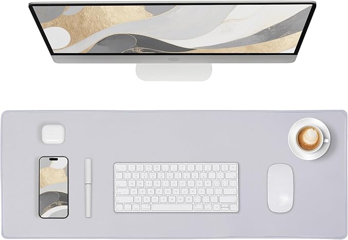 ALOANES Silvery Waterproof Desk Mat, Large Mouse Pad by Aloanes