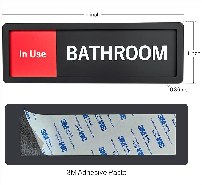 Bathroom Sign – In Use/Available Slide Switch Sign, Premium Durable Acrylic - Image 2