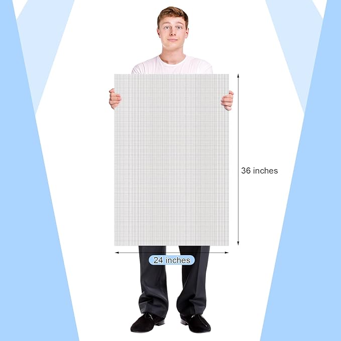 Fuyoooo 25 Sheet Graph Paper Pad 24" x 36" Large Graph 1" and 1/5" Ruled Grid - Image 2