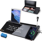 selead desktop glass whiteboard with wireless charger and, main product view