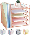 LEKETREE Desk Organizers and Accessories, 5-Tier Paper Letter Tray Organizer by RefinedOfficeEasyManagemen