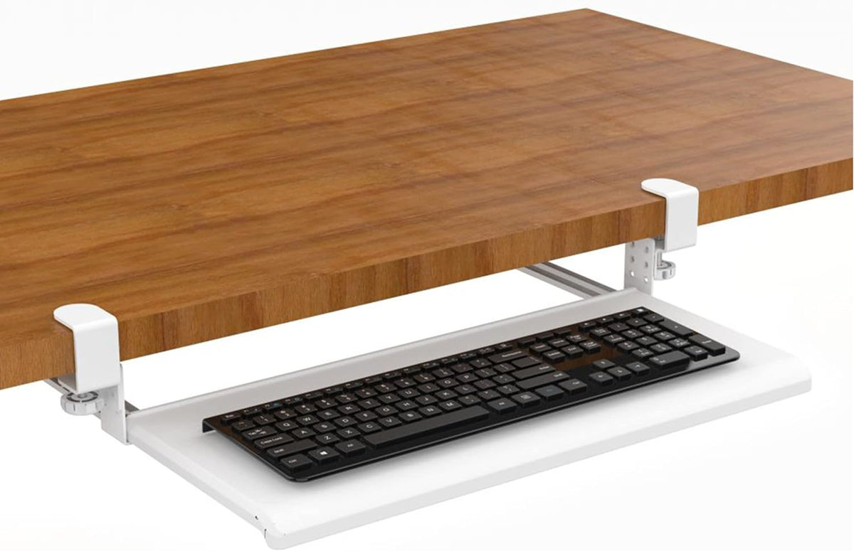 Stand Up Desk Store Large Clamp-On Retractable Adjustable Keyboard Tray | Imp...