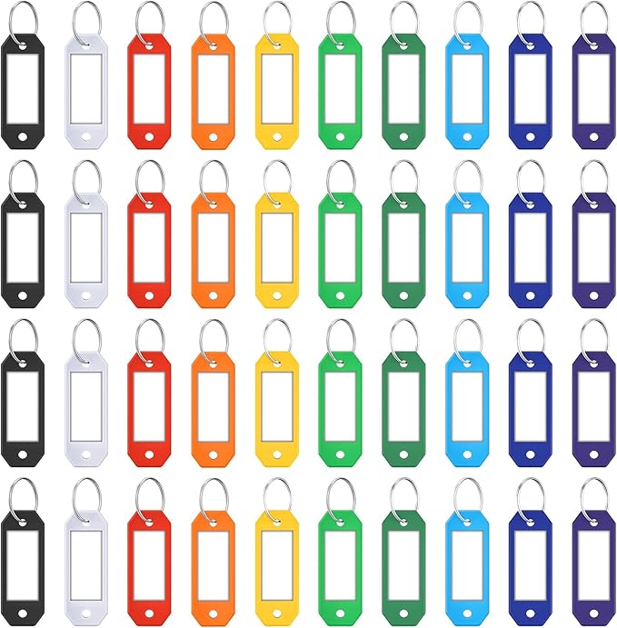 ttstar 40 Pack Key Tags Identifiers – Hexagon Design Key Rings by ttstar