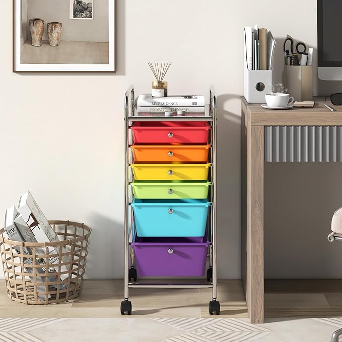 RELAX4LIFE 6-Drawer Rolling Storage Cart - Image 2
