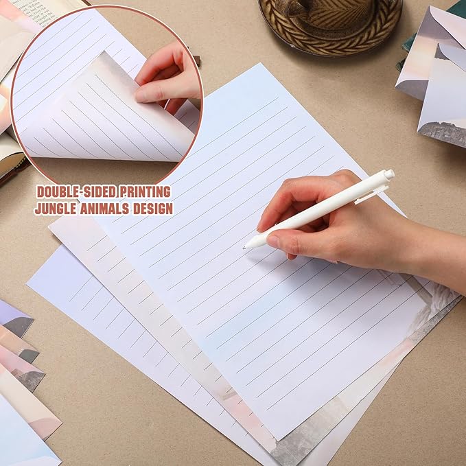 TaoBary 160 Pcs Stationery Paper Set 50 Double Sided Stationery Papers - Image 5