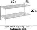 Regal Altair 24" Deep x 60" Wide x 27" Height Wire Shelving Kit | 2-Tier | NSF - Image 3