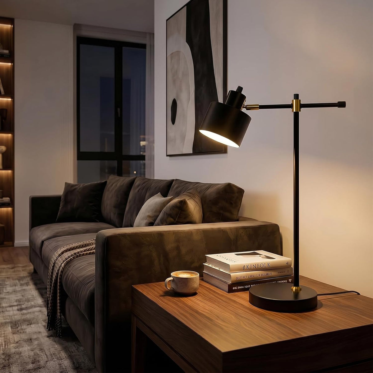 OYEARS 22.2" Modern Desk Lamp, Metal Table Lamp with LED Bulb, Adjustabl...