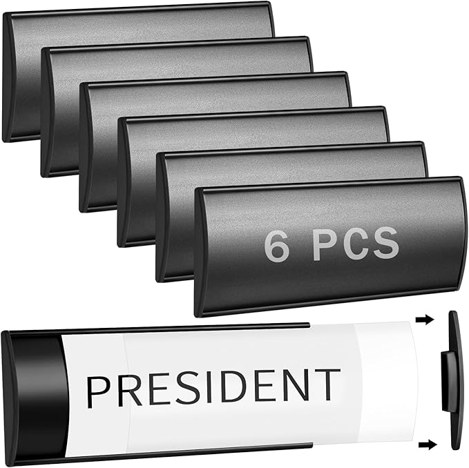 Therwen 6 Pcs Aluminum Office Name Plate Holder by Therwen