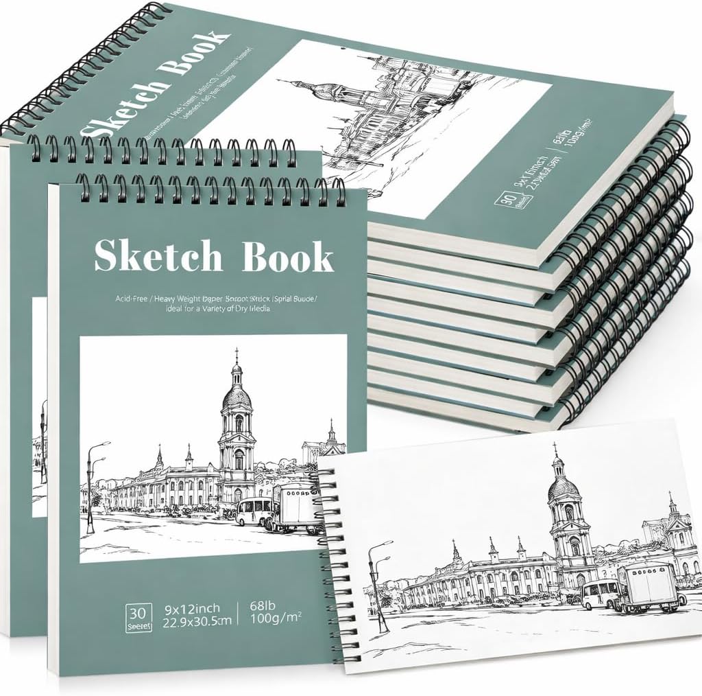 sketch books 9 × 12 in, top spiral, main product view