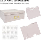 Sprsthai Linen Photo Storage Box – Holds 1700 Photos, 24 Adjustable Dividers & - Image 6