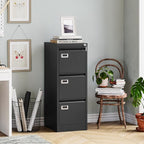 MIIIKO 3 Drawer File Cabinet, Home Office File Folders Storage Cabinet - Image 2