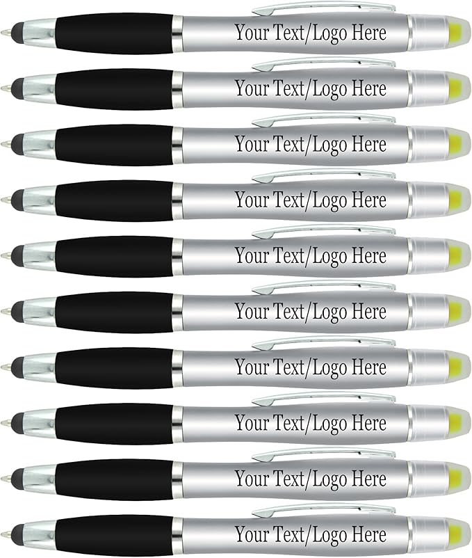 SyPen Personalized Pens with Gel Highlighter and Stylus -200 Pack Bulk-Free by Sypen