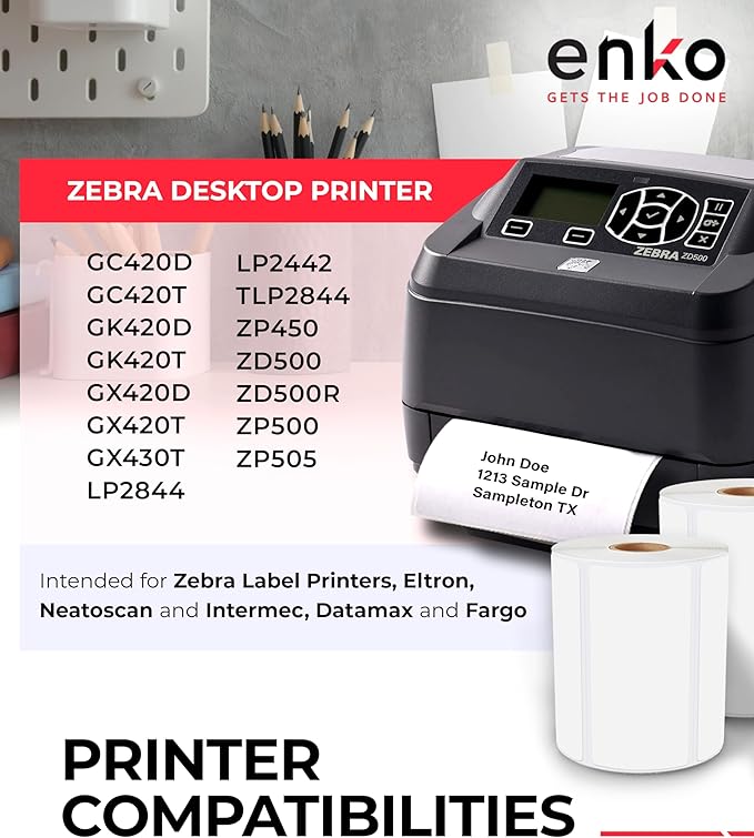 enKo 4" x 2" Labels for Zebra Desktop Printers Direct Thermal Address Mailing - Image 3