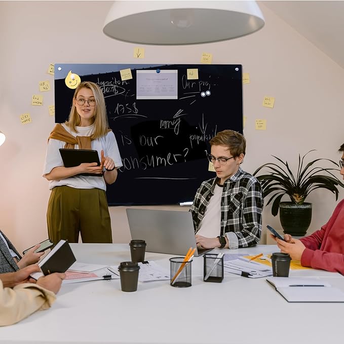 JYYPWB Magnetic Glass Whiteboard 48" x 36" Dry Erase Board Frameless Premium - Image 9