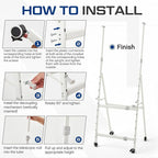 40" x 60" Rolling Whiteboard Foldable Dry Erase Board - Image 7