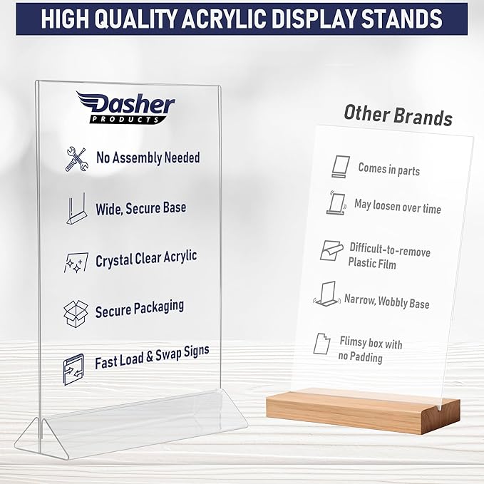 Acrylic Sign Holder 8.5 x 11, T-Shape Menu Holder - Image 3