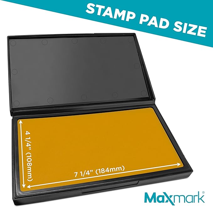 MaxMark Large Premium Dark Yellow Ink Stamp Pad - Image 3
