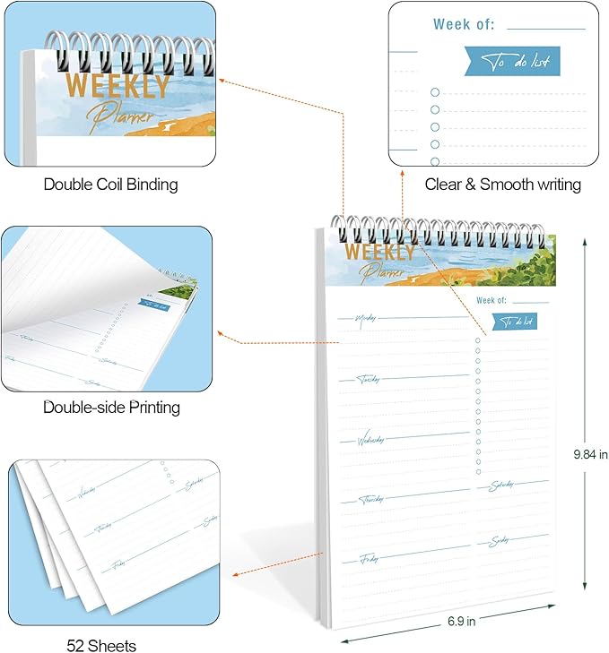 Weekly Planner Notebook, To Do List Notepad - Image 4