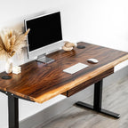 Standing Desk with Drawer – Walnut Solid Wood Desk, Natural Live Edge, - Image 8