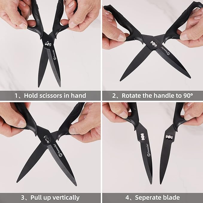 Sunnecko Kitchen Scissors All Purpose Heavy Duty Scissors Titanium Coated - Image 4