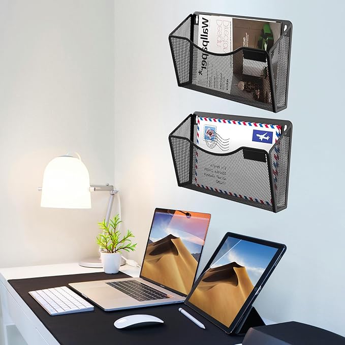 Gawerk 3 Pack Wall File Organizer, Mesh Hanging Metal Vertical Wall Mounted - Image 5