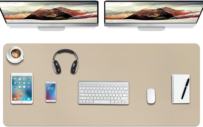 Boutilon Leather Desk Pad Protector, Non-Slip Mouse Pad, Laptop Desk Pad by Boutilon