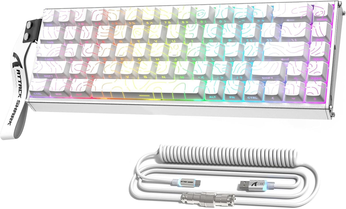 ATTACK SHARK X68 MAX HE 60% Wired Magnetic Switch Keyboard,Full Aluminum CNC,...