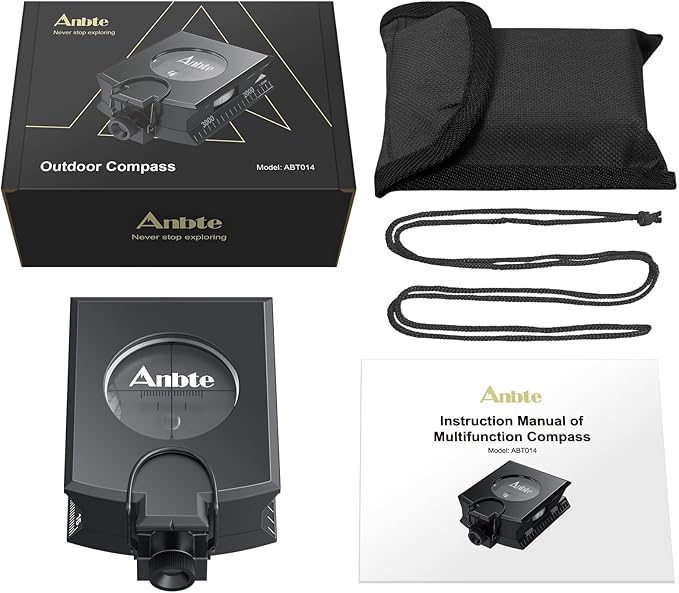 Anbte Compass Hiking Survival, IP65 Waterproof Metal Compass - Image 7
