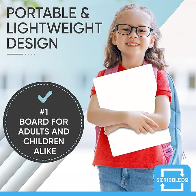 Scribbledo White Board Dry Erase Board 11" x14” Mini Double Sided Personal - Image 9