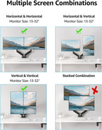 mountup dual monitor stand for desk, monitor arms, view 9