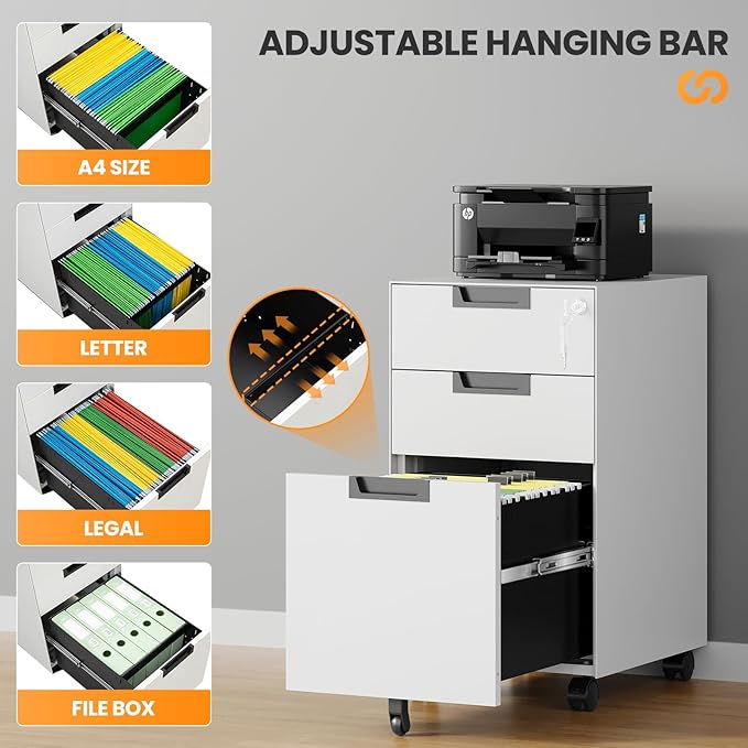 AFAIF 3 Drawer File Cabinet - Image 5