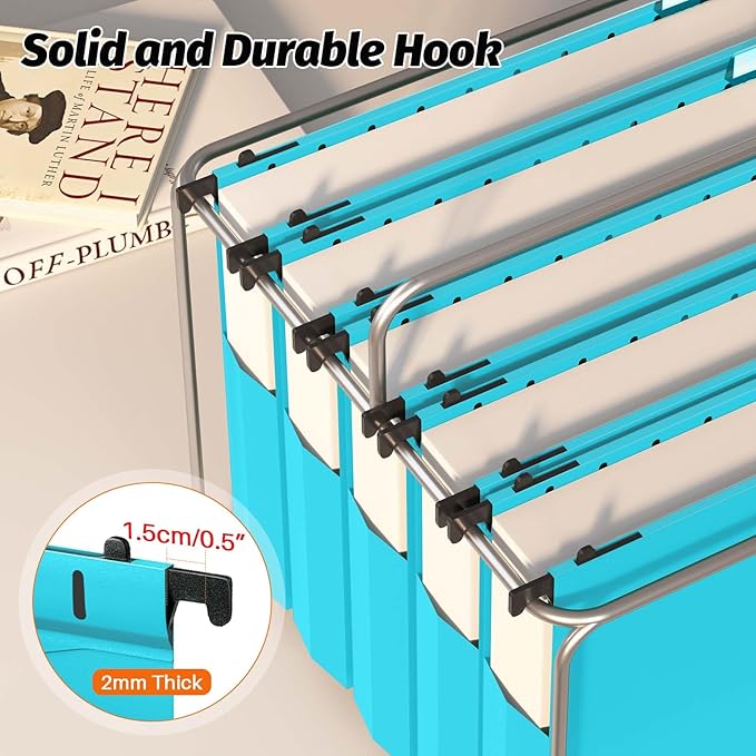 Shutex Extra Capacity Plastic Hanging File Folders, 12 Pack Reinforced - Image 5