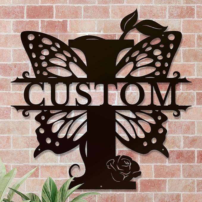 Personalized Custom Letter Name metal Signs, Custom Black Letter Monogram Wall - Image 4