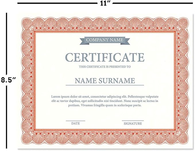 Elite Red & White Parchment Certificate Papers - Image 3