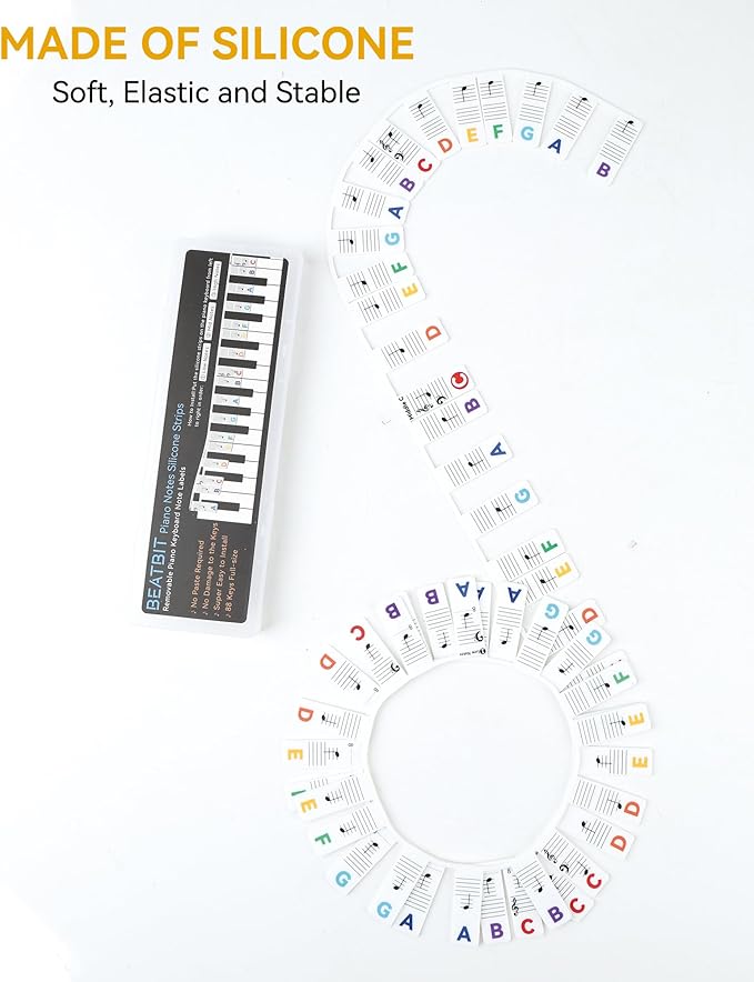 BEATBIT Piano Notes Guide for Beginner, Removable Piano Keyboard Note Labels - Image 4