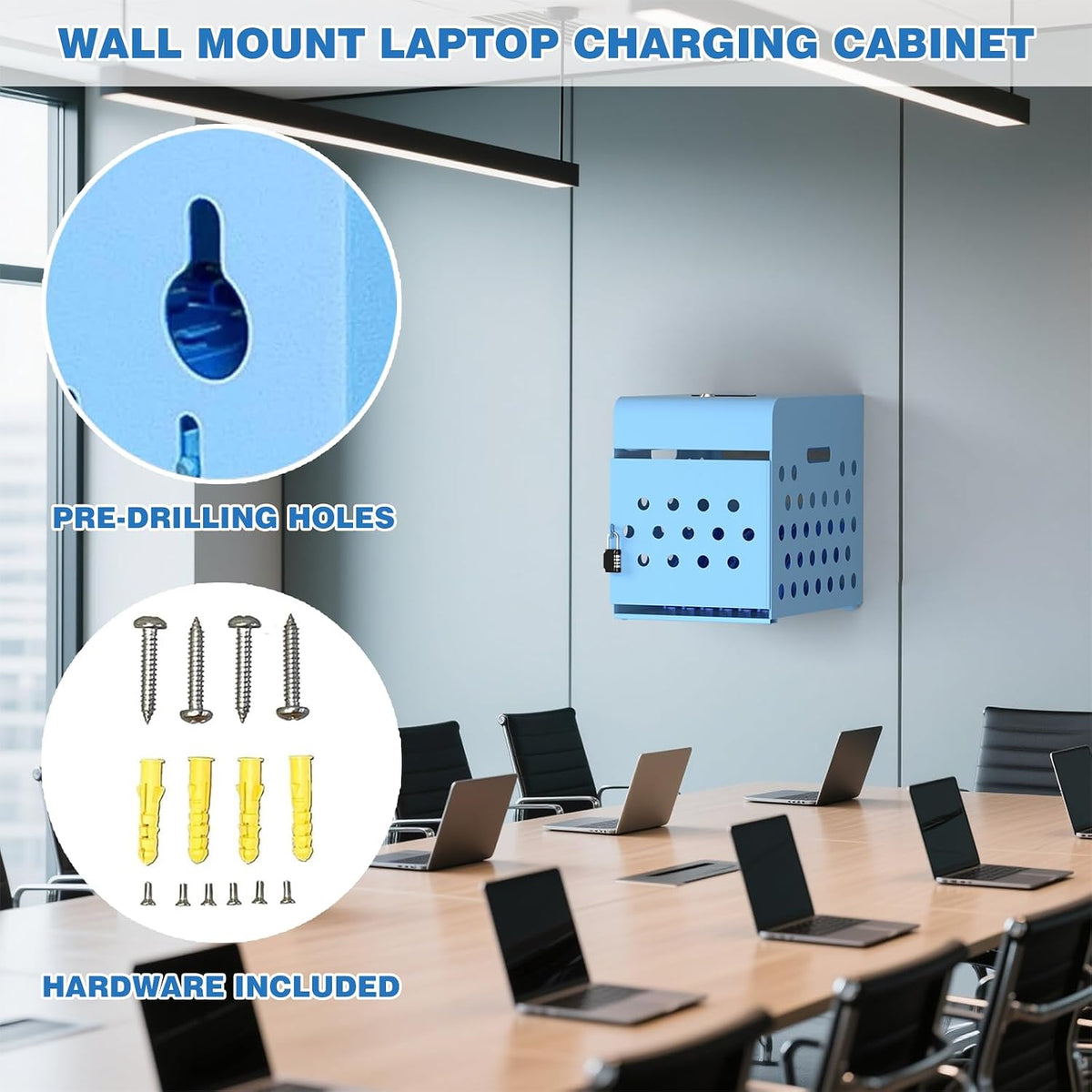 POCHAR 8-Unit Charging Cabinet for Chromebooks & Tablets Up to 14" S...