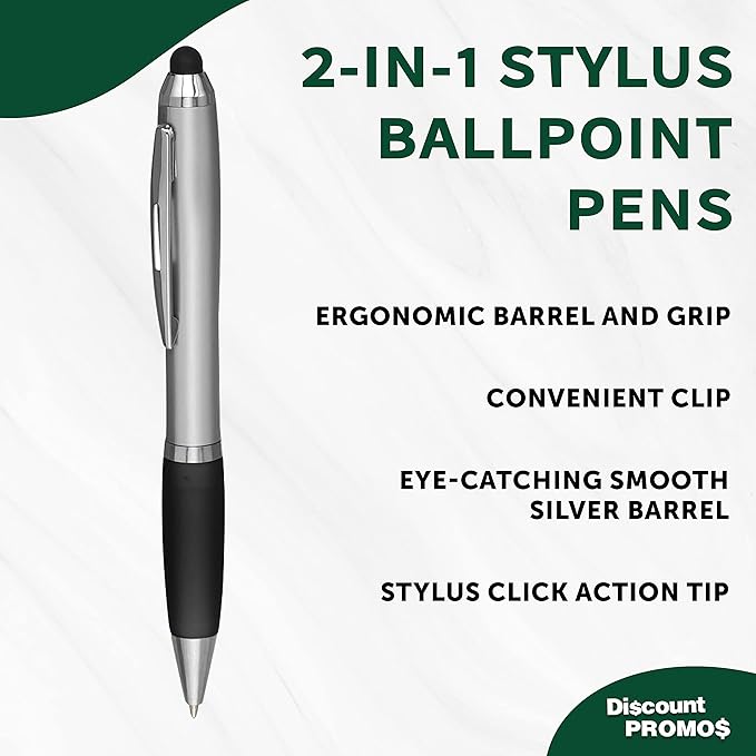 DISCOUNT PROMOS Stylus Ballpoint Pens Set of 10, Bulk Pack - Image 3
