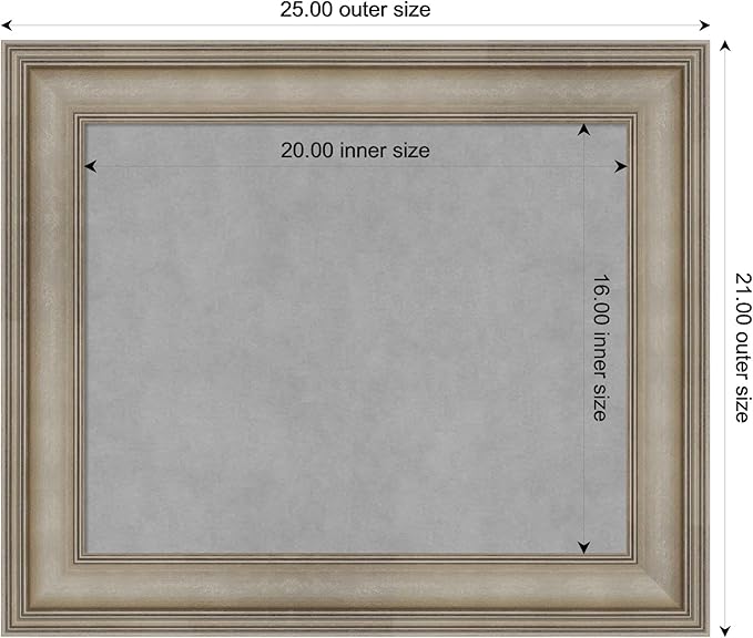 Amanti Art Silver Framed Magnetic Board 21x25 Small Vision Board - Image 4