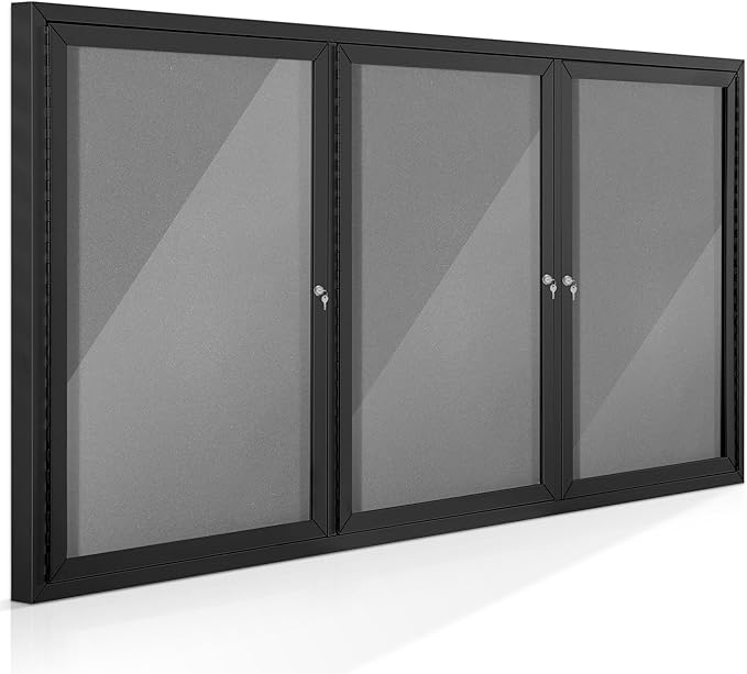 SWANCROWN Outdoor Bulletin Board 70x36in, Enclosed Bulletin Board by SWANCROWN
