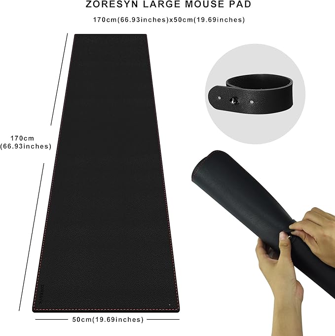 ZORESYN PU Leather Desk Mat Waterproof Anti-Oil Dining Table mat - Image 2