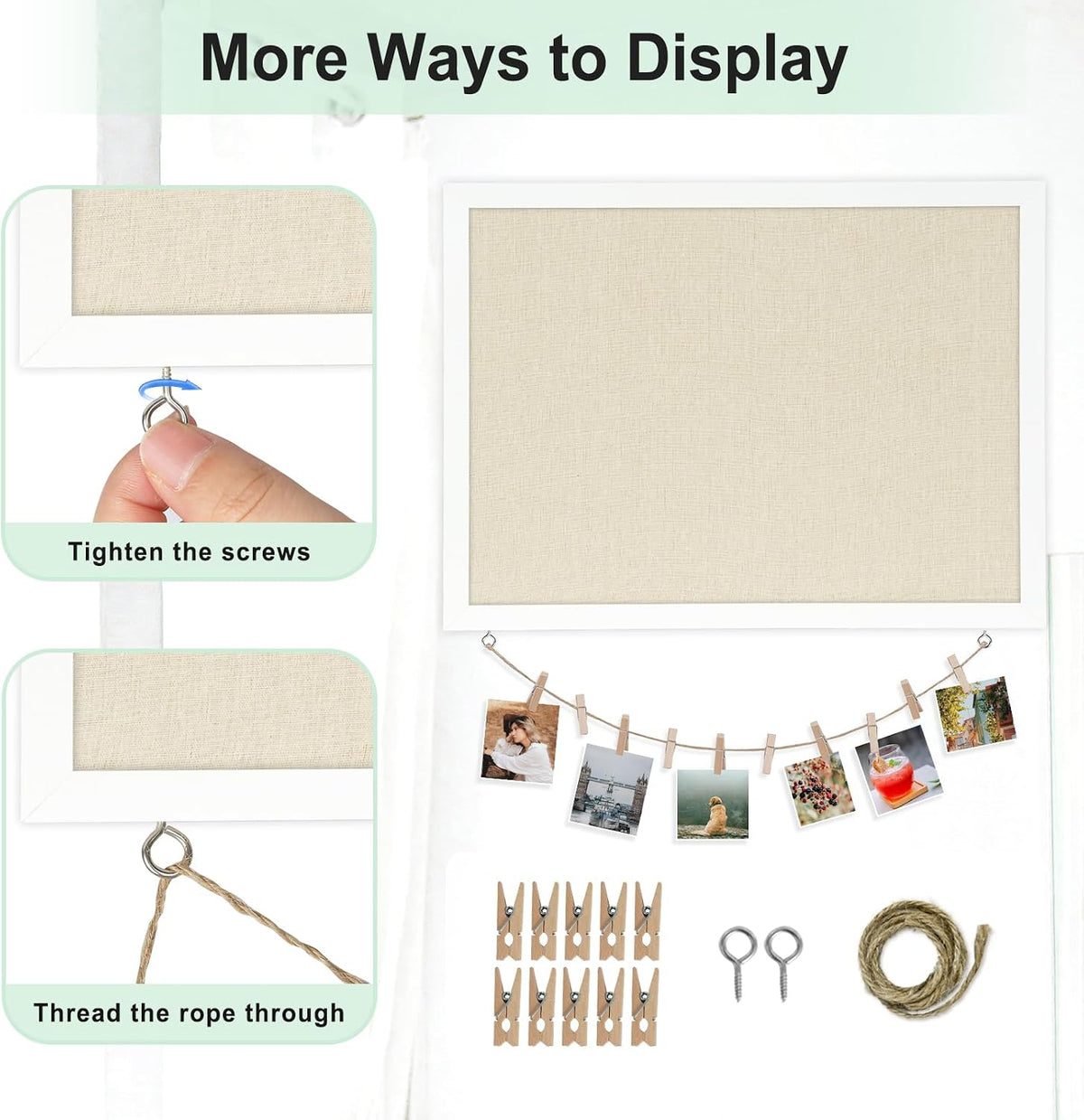 DOLLAR BOSS Double-Sided Bulletin Boards with Linen, 24"x18" Cork B...
