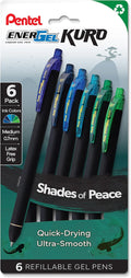 Pentel EnerGel Kuro Shades of Peace, Retractable Liquid Gel Pen by PentelofAmerica
